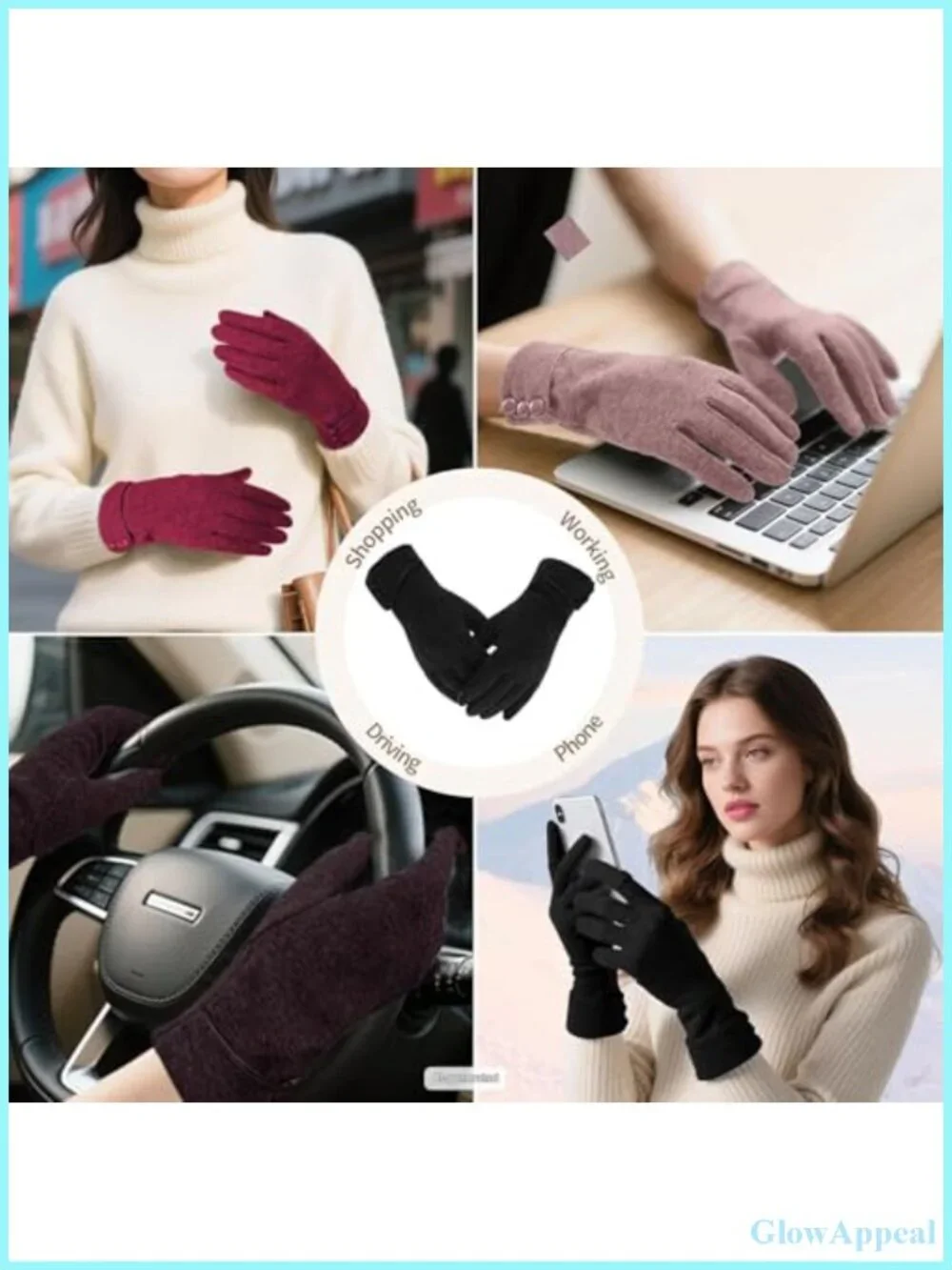 Women's Winter Touch Screen Gloves Fleece Lined Thermal Windproof Snow Gloves